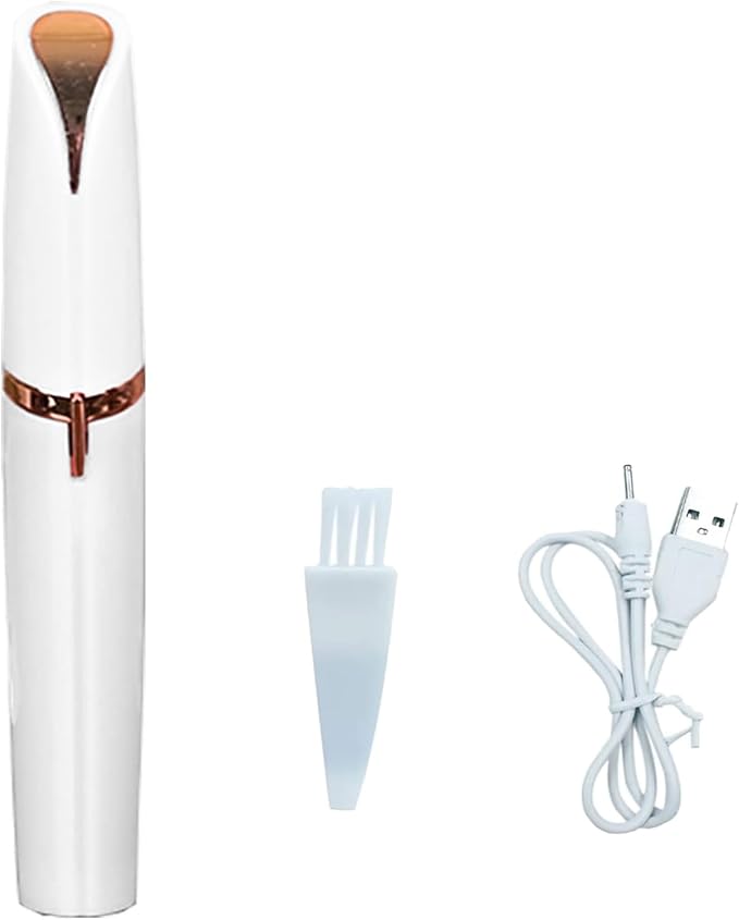 USB Rechargeable Portable Electric Eyebrow Trimmer for Women,Painless Precision Eyebrow Hair Remover,Safe Eyebrow Shaver Razor Tool for face Leg Lip Armpit Hand(White)
