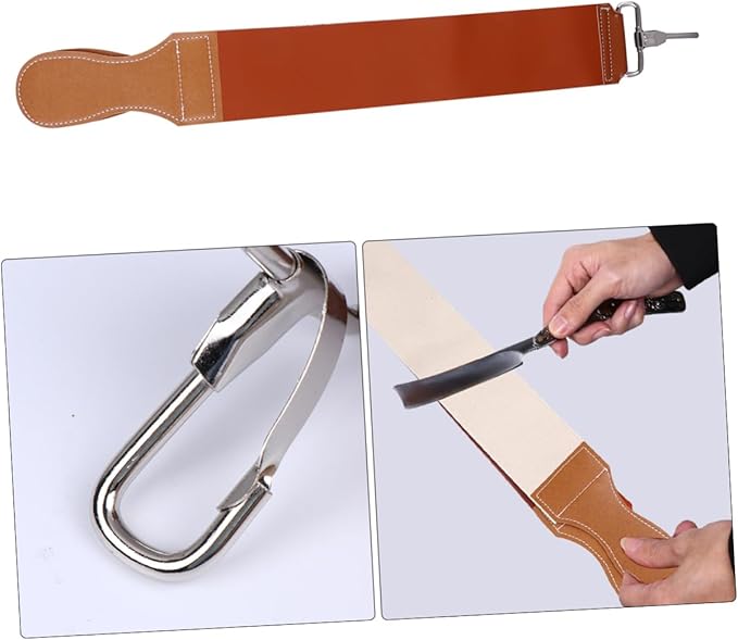 GALPADA Leather Sharpening Strap Straight Razor Strop Barber Strop Razor Sharpening Belt for Knives Chisels