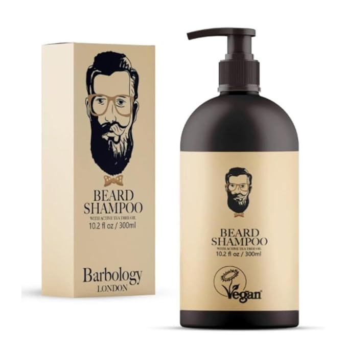 2-in-1 Beard and Face Shampoo for Men with Jojoba Oil, Argan Oil, and Avocado Oil, Conditions Dry, Itchy and Coarse Facial Hair, 10oz Pump