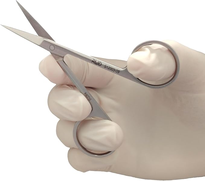 RWD IRIS-Fine Micro Scissors, 3.6 Inch Sharp Tip Straight, Martensitic Stainless Steel Surgical Scissor, Precision Cutting for Surgical, Dental & Lab, S12000-09 (Optimized Model of S12003-09)