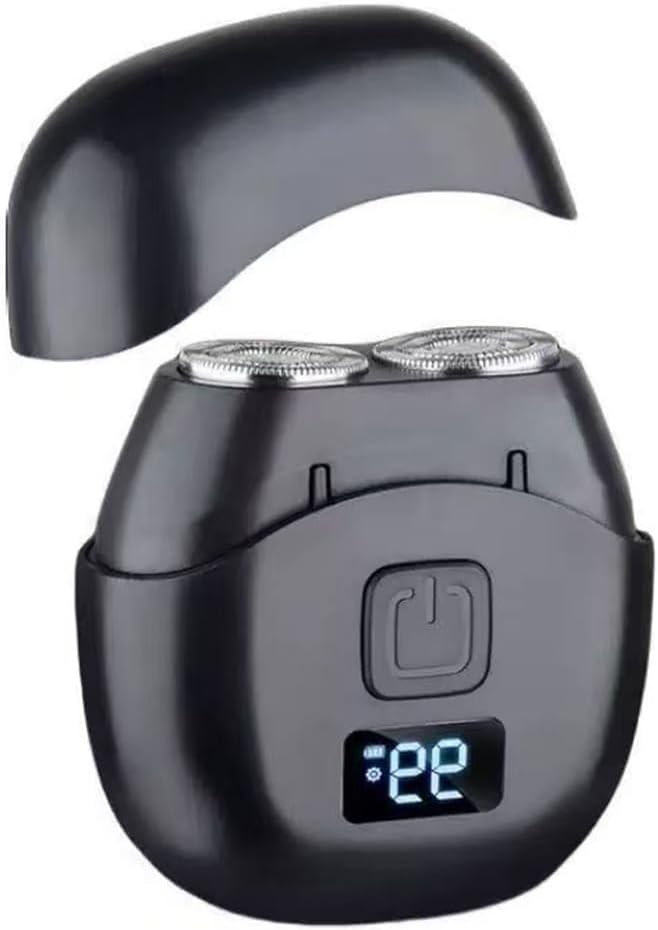 Mini Electric Razor for Men, Portable Shaver with LED Display, Double Foil Floating Head, Type-C Charging, Detachable Washable Blade, Cordless Pocket Razor