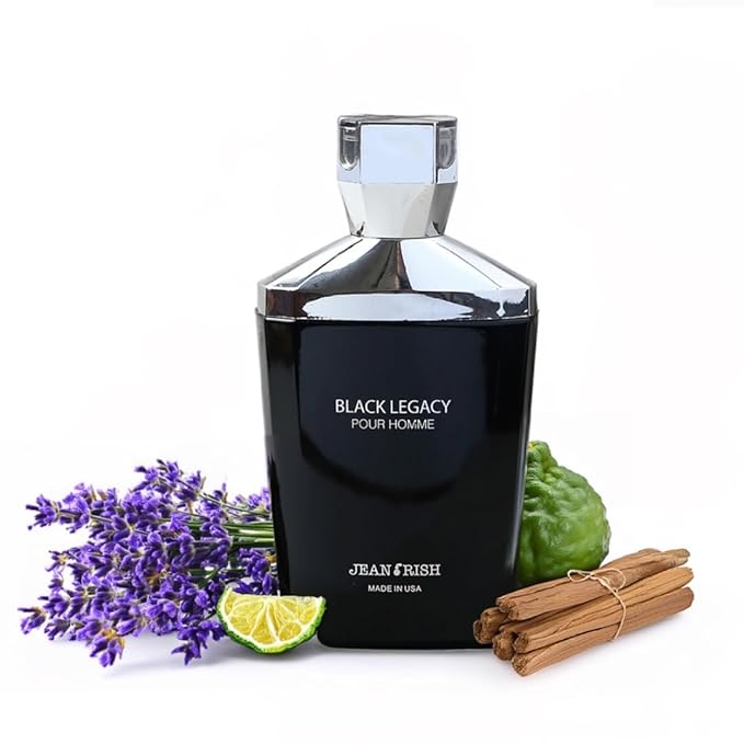 Jean Rish Black Legacy Pour Homme Perfume for Men Eau De Toilette, Long-Lasting Luxury Fragrance, Made In USA - Lavender, Bergamot, Sandalwood Scent - 100ml / 3.4 oz
