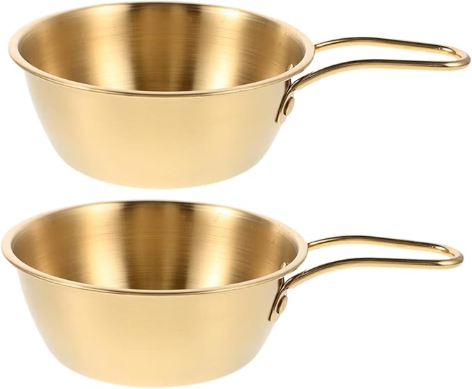 FRCOLOR 2pcs Stainless Steel Shaving Soap Bowls with Ergonomic Handle Small Lather Containers for Men’s Facial Grooming and Soap Storage