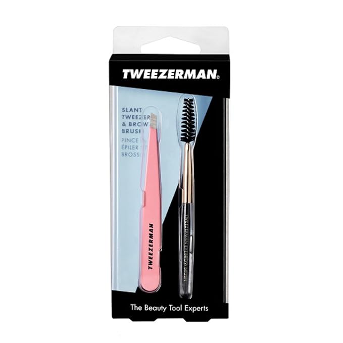 Tweezerman Exclusive Tea Rose Full Slant Tweezer and Brush