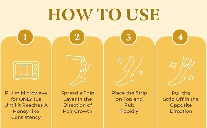 MOOM Organic Sugar Waxing Kit with Lavender & Chamomile - Natural Sugar Hair Removal Glaze with 18 Hair Wax Strips & 4 Applicator Sticks for Face & Body 6 oz.1 Pack