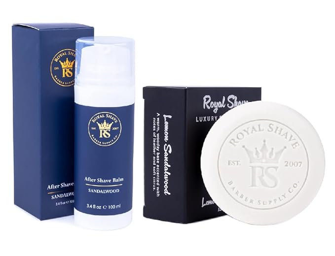 Royal Shave Aftershave Lotion & Premium Hard Shaving Soap Bundle Pack for Complete Rich Soothing Shave