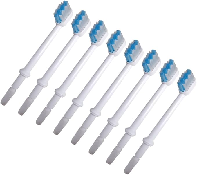 NOLITOY 2sets Replacement Brush Heads for Water Toothpick Accessories Durable Cleaning Tool Compatible with Oral Irrigators for Family Use Replace Every Months 8pcs*2