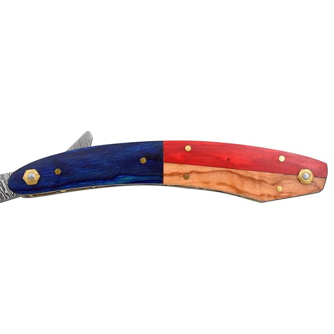Straight Razor | Straight Edge-Razor Sharp High Hardness Real Damascus Steel Cutthroat Straight Edge-Blade | Barber Razor (326)