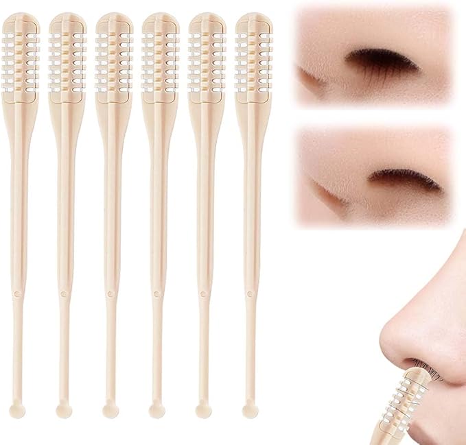 2-in-1 Nasal Hair Cutter, 2026 Upgraded Double Sided Nose Hair Knife, Portable Manual 360° Rotating Nose Hair Trimmer with for Women Men, Beige (6)
