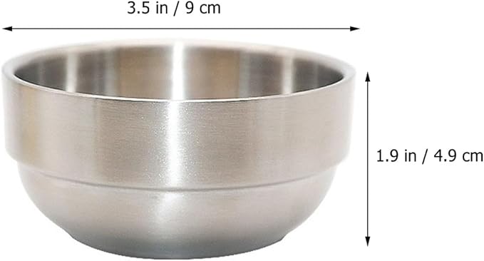 PRETYZOOM Stainless Steel Shaving Soap Bowl Beard Grooming Cup Foaming Mug for Men Wet Shave Bathroom Use Silver