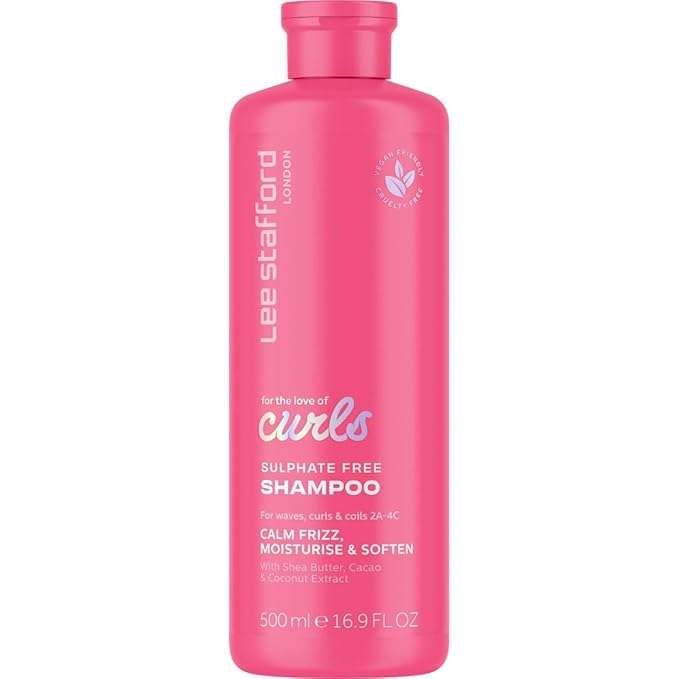 Lee Stafford Wavy, Curly, & Coily Shampoo | For The Love of Curls - Daily Cleanser for 2A to 4C Hair, Anti Frizz, Moisturising, Adds High Gloss Shine to Smooth Defined Curls, Lightweight, 16.9 Fl Oz