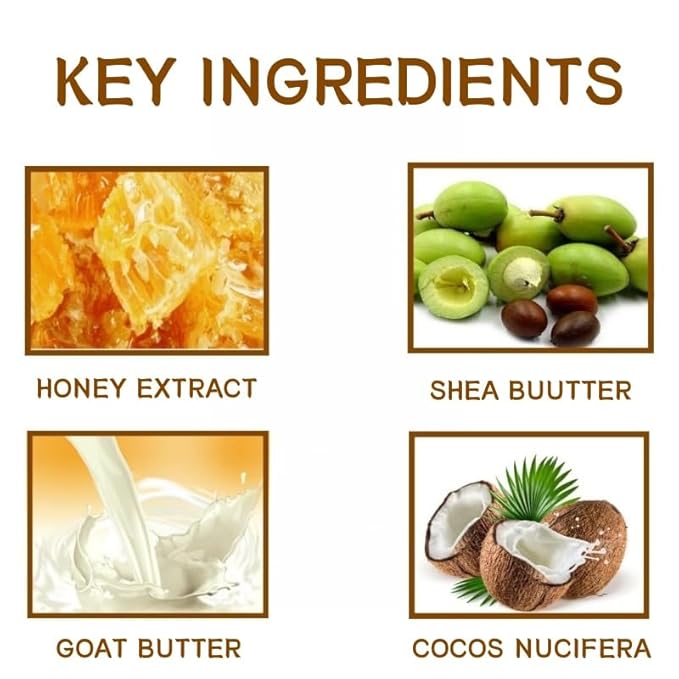 Honey Goat Milk Soap Bar for Women & Men - with Shea Butter, Coconut Oil, Triple Milled - Moisturizing & Gentle Cleansing, Creamy Lather, 100g for Soft, Smooth Skin