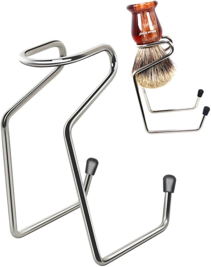 Durable Alloy Shaving Brush Stand Compact Design for Safety Razor Keeps Brushes Dry and Grooming Wash Sinks
