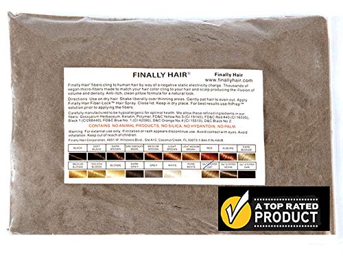 Finally Hair Fibers Refill Bag - 56 Grams of Premium Hair Loss Concealer in a Refill Bag (Light Salt & Pepper)