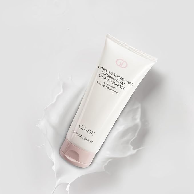 GA-DE Ultimate Facial Cleanser and Toner - All Skin Types - Face Wash and Makeup Remover - Formulated with Aloe Vera, French Rose, and Vitamin E - 6.7 oz