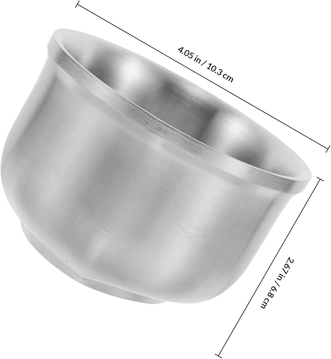 ARTIBETTER 304 Stainless Steel Shaving Soap Bowl and Lathering Mug, Razor Foam Cup for Men’s Beard Shaving, Gray Metal Shave Bowl Suitable for Barber and Personal Grooming Use