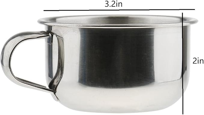 Luxury Shaving Soap Bowl, Thick Lather, Unbreakable, Tactile Texture, Great for Most Pucks & Soaps,5 Pack of Stainless Steel Shaving Mugs for Men with Handles