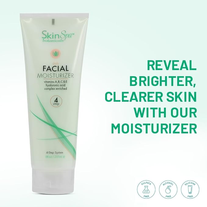 Daily Face Moisturizer Lotion, 8 Oz - Skin Care Facial Cream, Non-Greasy - Leaves Skin Soft and Smooth