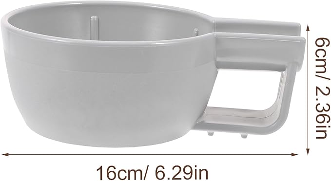TOYANDONA Shaving Cream Bowl for Men, Deep Plastic Shaving Soap Bowl with Wide Mouth and Anti-slip Design, Gray Thickened Sturdy Shave Cup Suitable for Wet Razor Shave and Facial Grooming