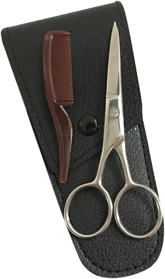 NOLITOY 3sets Stainless Steel Eyebrow Scissors Mustache Trimming Shears Brow Grooming Kit Hair Salon Tool
