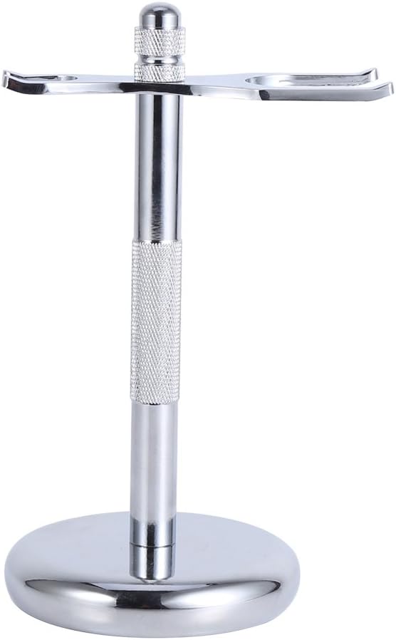 Razors Brush Stand, Heavy Duty Metal Shaving Holder, Alloy Storage Shaving Tool Stand Rack for Most Razors and Brushes (3#)