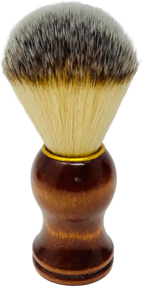 G.B.S Men's Shaving Brush 100% Synthetic Hair Beard Brush Wooden Handle Shaving Brush, Synthetic Bristles - Compliments Any Shaving Razor Fort Wet Shaving Pair with Shaving Soap Mug.