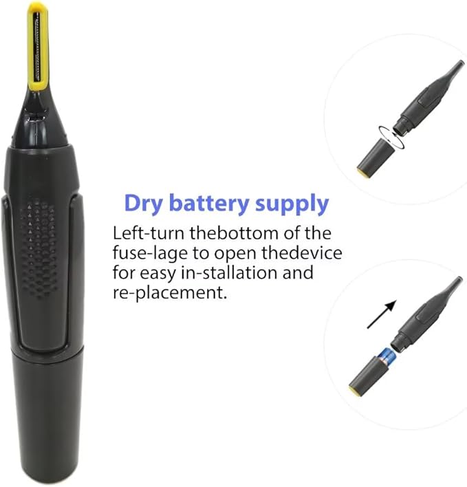 USonline911 2025 New Hair Trimmer Shaver Clipper for Men Women Ear Neck Eyebrow Trimmer Shaver Man Clean Trimer Razor 2 x Brush Heads & 1 x Hair Brush Gray Non-Slip G rip