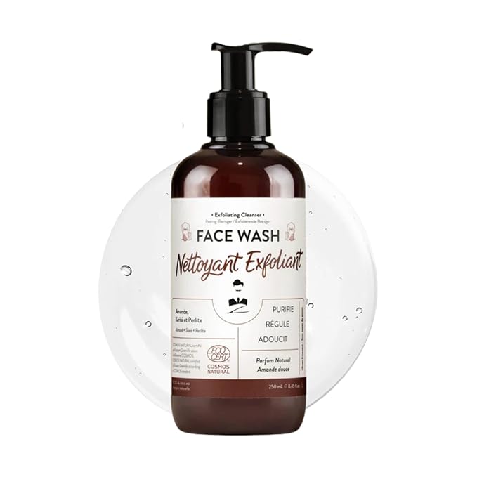 Exfoliating Face Wash | Award Winning Natural Cleansing Gel with Sweet Almond & Shea Butter | Gentle Daily Exfoliating Facial Cleanser | Citrusy Fragrance Vegan Made in France 8.45oz