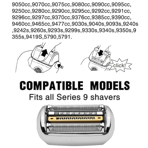 94M Replacement Heads for Braun Series 9 Pro, Replacement Foil & Cutter Compatible with Electric Shaver 9477cc, 9465cc, 9577cc
