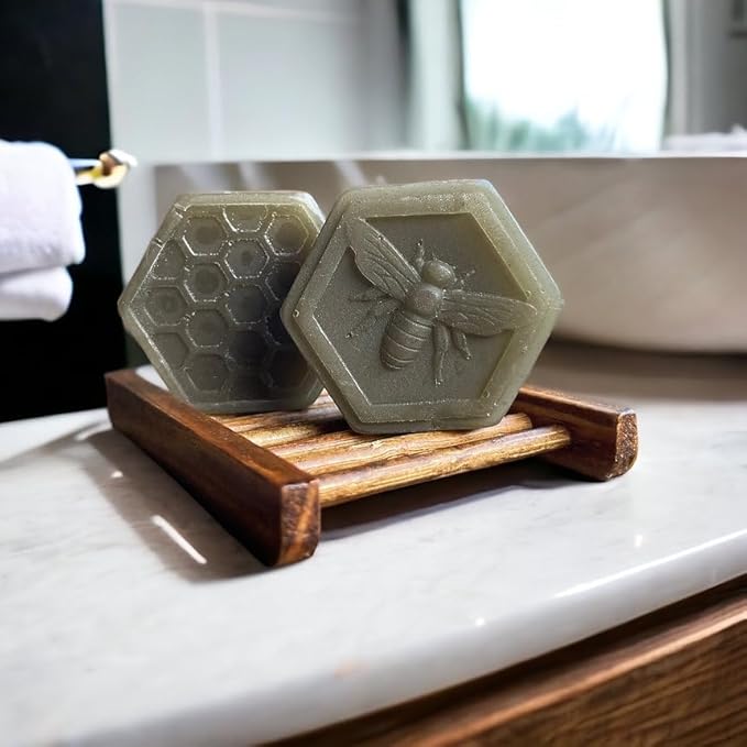 Sea Clay & Honey Face Bar | Natural Bar Soap for Men & Women | Smooth Skin and Moisturizing | All Skin Types - Honeycomb