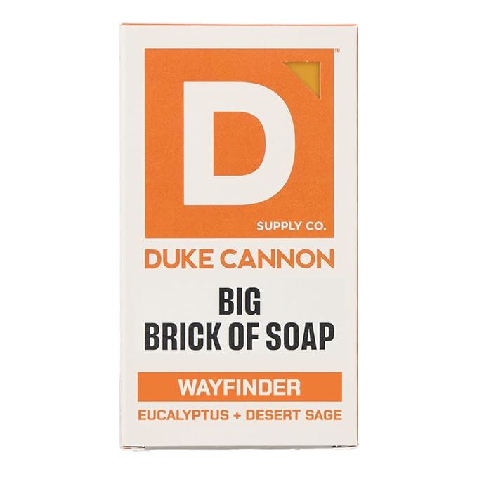 Duke Cannon Supply Co. Extra Large Bar Soap - Men's Natural Soap with Masculine Scents - Made in the USA with Domestic & Globally Sourced Materials - All Skin Types - Big Brick - Wayfinder,10 oz