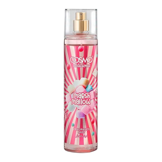 Cosmo Delicious Marshmallow Fragrance Mist 150ml, Sweet Marshmallow & Vanilla Scent, Light Gourmand Body Spray, Perfect For Everyday Wear, Long Lasting Perfume For Women & Men