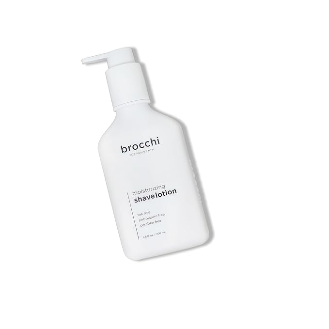 Brocchi | Deep Moisturizing Shave Lotion | 200ml | Tea Free, Petrolatum Free, Paraben Free, with Argan and Hemp Seed Oils for a Refreshing Shaving Experience