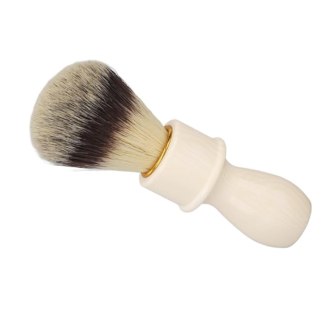 Men Shaving Brush, Professional Beard Shaving Brush with Soft Synthetic Hair, Ergonomic Resin Handle for Comfortable Grooming, Portable Face Shaving Tool for Home Salon Travel