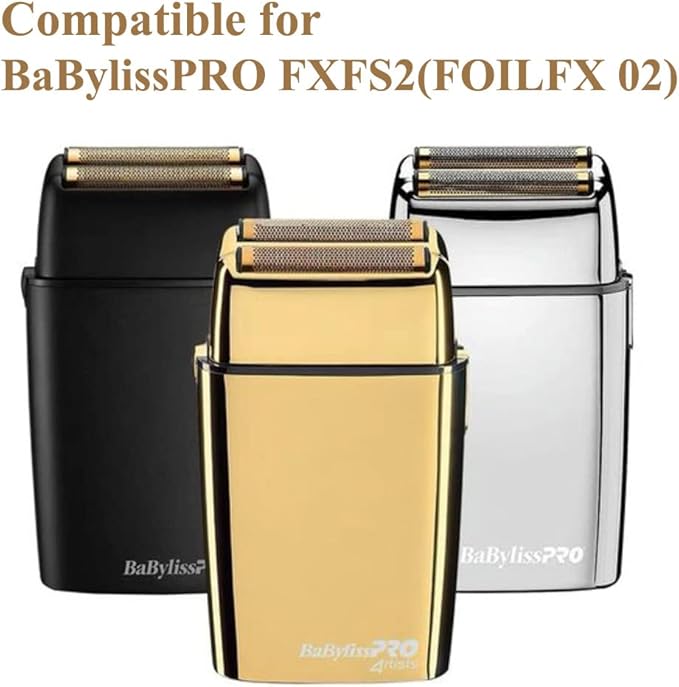P4L FXRF2 Replacemnet Foil and Cutter fit for Babyliss PRO Barberology FXFS2 (FOILFX 02) ,Generic Shaver Head for Babylisspro Replacement Blade,Babyliss Foil Shaver Replacement Part (Silver)