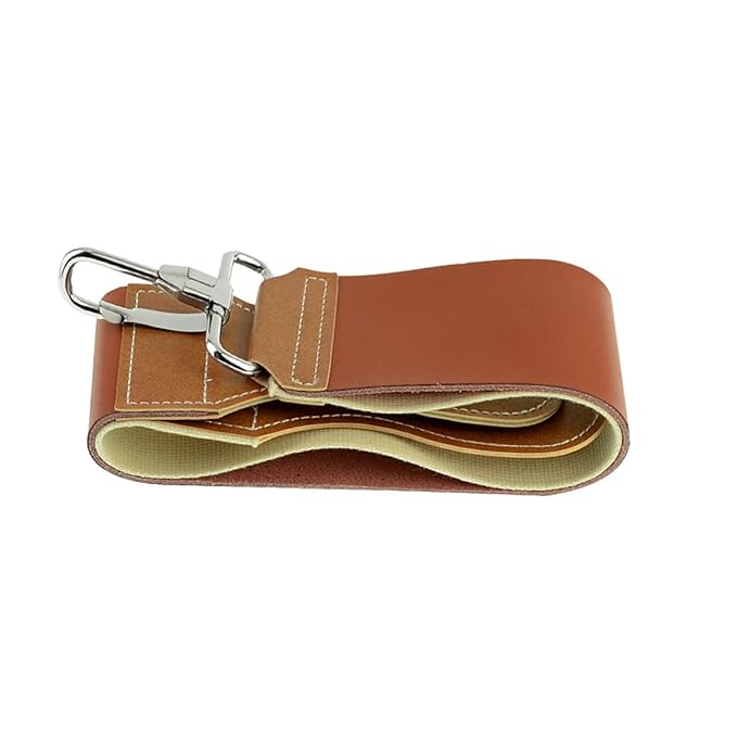 Cowhide Leather Double-layer Razor Strop for Sharpening Straight Razors Professional Barber Use Easy to Hang with Buckle Design Smooth Shaving Blade Enhancement
