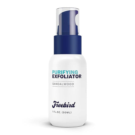 Freebird Salicylic Acid Face Exfoliator & Cleanser for Men, Helps to Gently Unclog Pores, Smooth & Purify Skin, Prepares Skin for Close Shave, Safe for Sensitive Skin, Paraben-Free, 30 mL