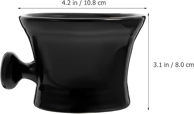 SAFIGLE Men’s Shaving Soap Bowl Black Ceramic Foaming Container Shaving Mug for Barber Shop and Daily Shave Accessories