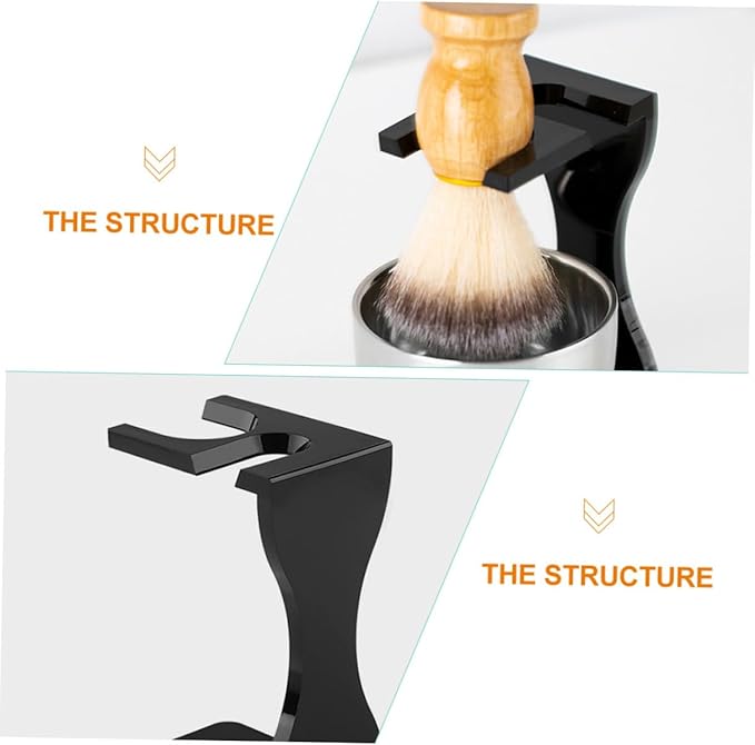 Men's Acrylic Shaving Brush Stand with Practical Shaving Bowl for Beard Grooming Space-saving Razor Holder Easy Drying and Neat Organization Tool for Bathroom Counters