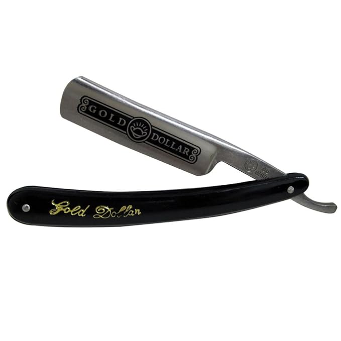 Personal Men's Straight Edge Sharp Shaving Razor Stainless Steel 3" Blade Black Handle
