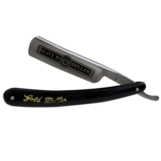 Personal Men's Straight Edge Sharp Shaving Razor Stainless Steel 3" Blade Black Handle