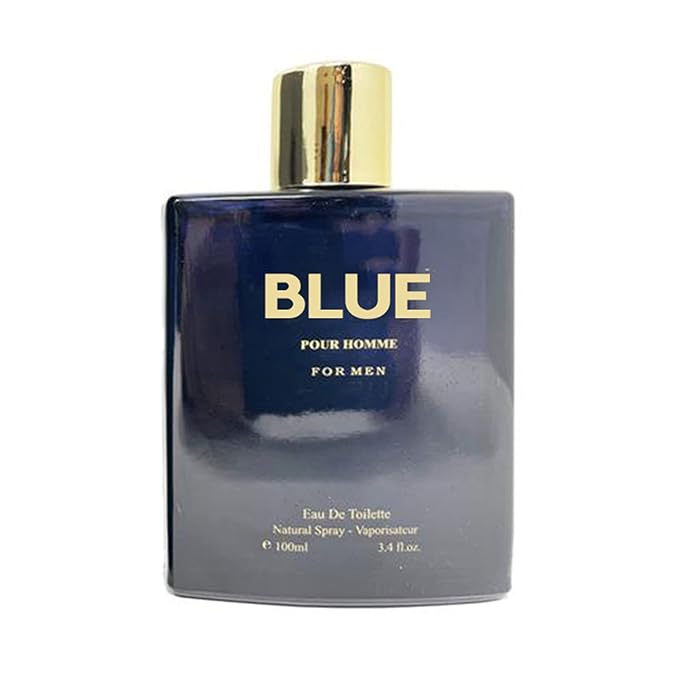 Hybrid & Company BLUE Pour Homme Cologne for Men Eau De Toilette Natural Spray Masculine Scent, 3.4 Fl Oz