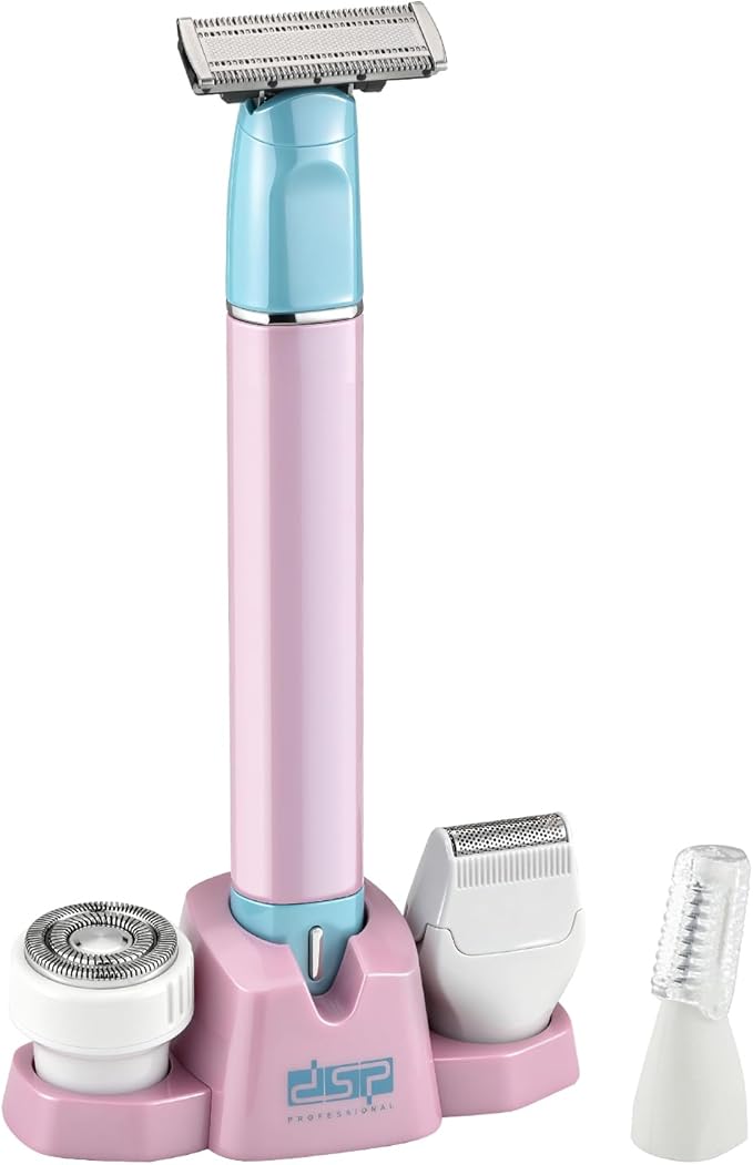 DSP 5-in-1 Electric Razor for Women, Electric Shaver & Trimmer for Women with 4 Combs,Type-C Fast Charge, Cordless Ladies Grooming Kit for Legs, Underarms, Bikini Line, Arms & Eyebrows