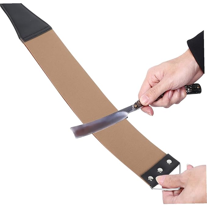 Angoily 4pcs Dual-sided Strop Sharpening Strap Shaving Tool for Manual Maintenance and Convenient Wall Hanging