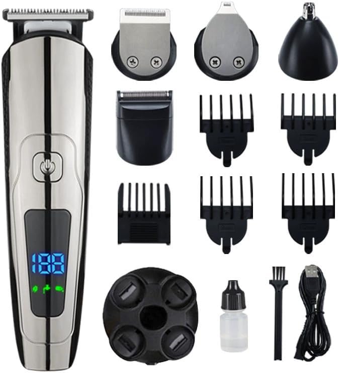 Beard Trimmer for Men, 20 Length Settings, 14-in-1 Cordless Grooming Kit, Waterproof Electric Razor for Men, Hair Trimmer, Nose Hair Trimmer, Cordless Hair Clippers with Travel Bag for Blade Storage