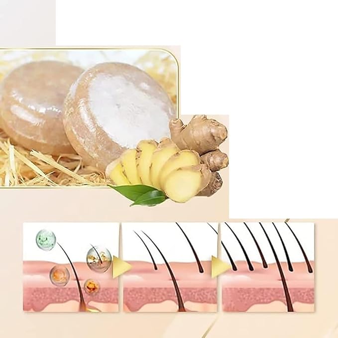 2 Pcs Ginger Soap,Ginger Hair Regrowth Shampoo Bar, Natural,Organic,Promotes Hair Growth for Men and Women