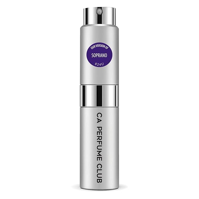 CA Perfume Impression of Soprano for Women and Men Amber Floral Scent Long Lasting Unisex Fragrance Eau De Parfum Travel Size Refillable Atomizer Spray 0.27 Fl Oz 8ml