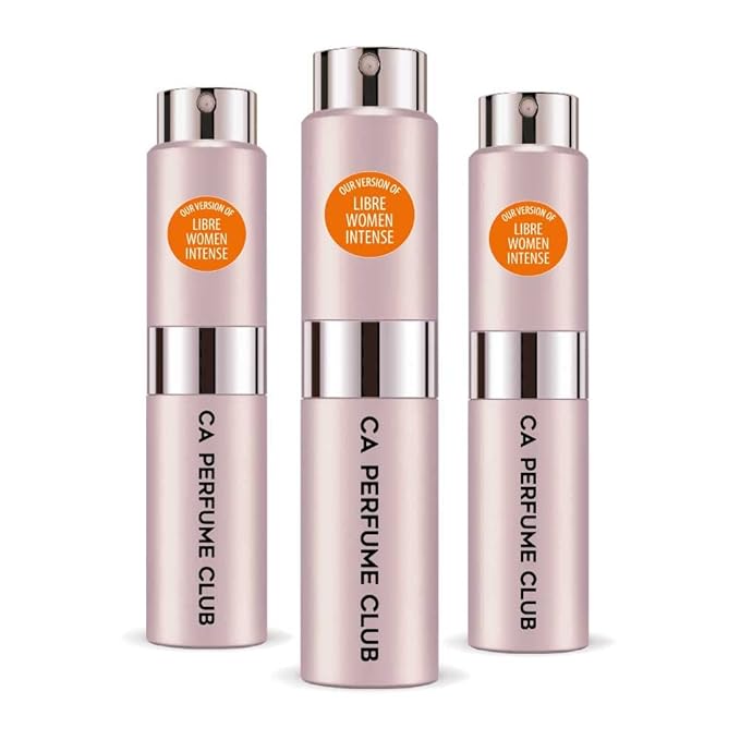 CA Perfume Impression of Libre Women Intense Amber Fougere Scent Long Lasting Perfumes for Women Eau De Parfum Travel Size Refillable Atomizer Spray 0.27 Fl Oz 8ml (Pack of 3)