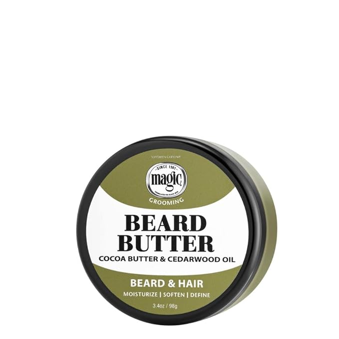 SoftSheen-Carson Magic Men's Grooming Conditioning Beard Butter With Cocoa Butter and Cedarwood Oil, Moisturizes, Softens and Define With No Drying Alcohol, 3.5 ounces