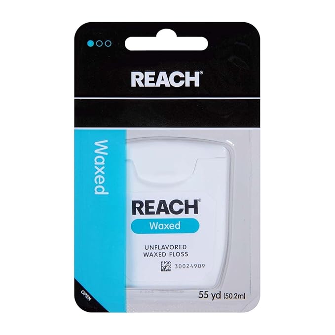 Reach Unflavored Waxed Dental Floss, 55 yds, Pack of 10